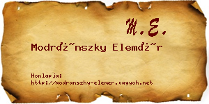 Modránszky Elemér névjegykártya