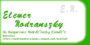 elemer modranszky business card